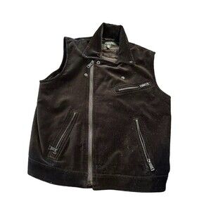 Womens Lauren Ralph Lauren Black Velvet Zip Front‎ Vest PL